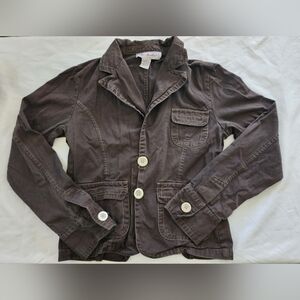 Che Bella Brown Cotton Utility Jacket for Women (sz Large)